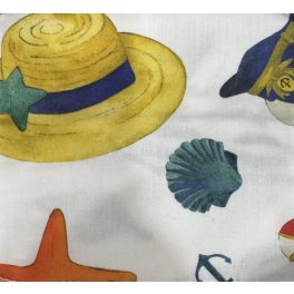   NYÁR STRAND TENGER VÍZ MINTÁS FEHÉR ALAPON ORVOSI/MŰTŐS SAPKA